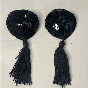 Elegant Black Sequin Tassel Accessories